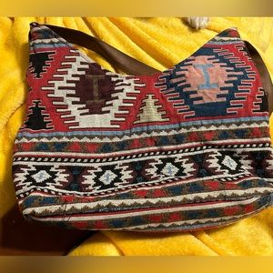 Gold Coast geometrical print woven fabric bag